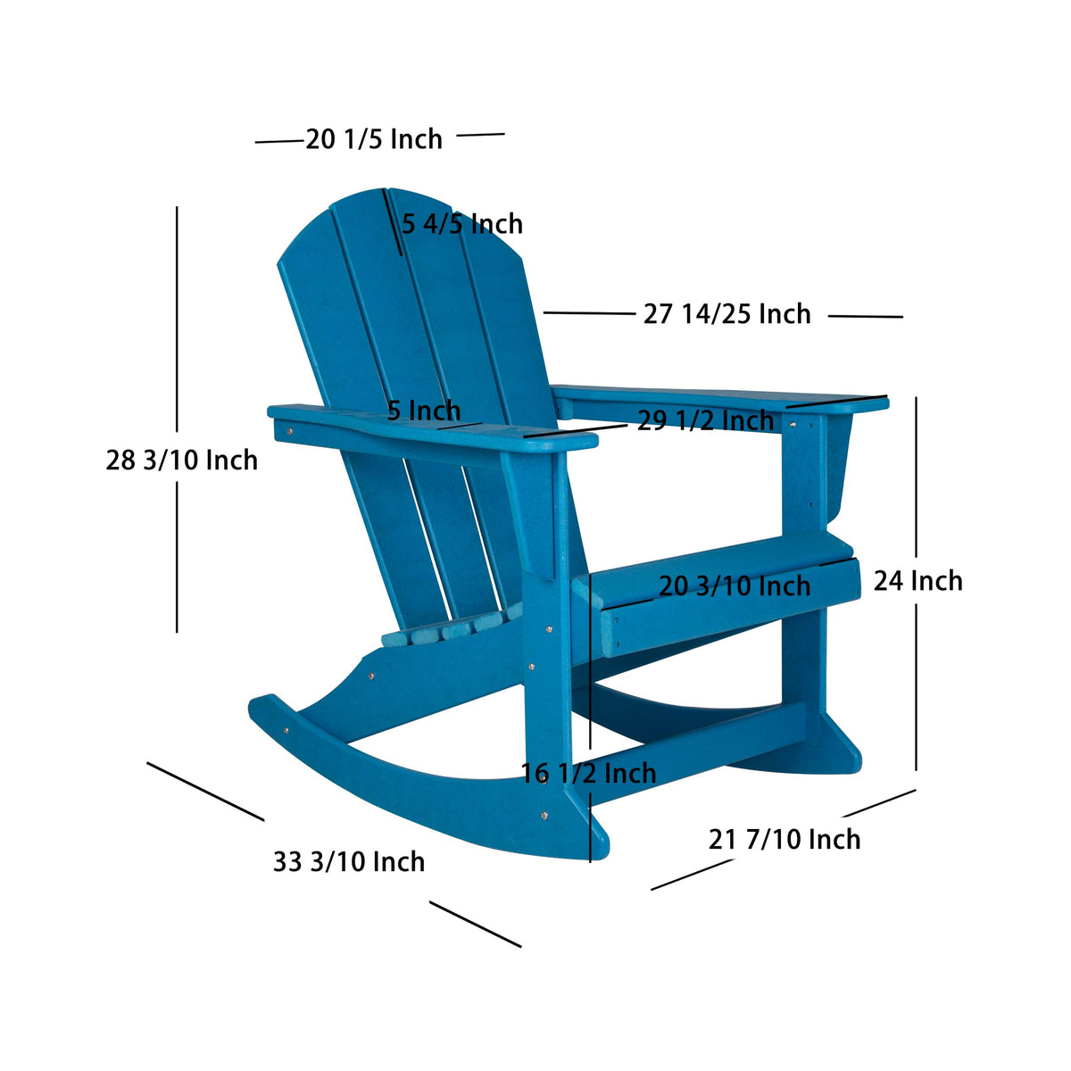 Pacific Blue Poly Adirondack Chair J810