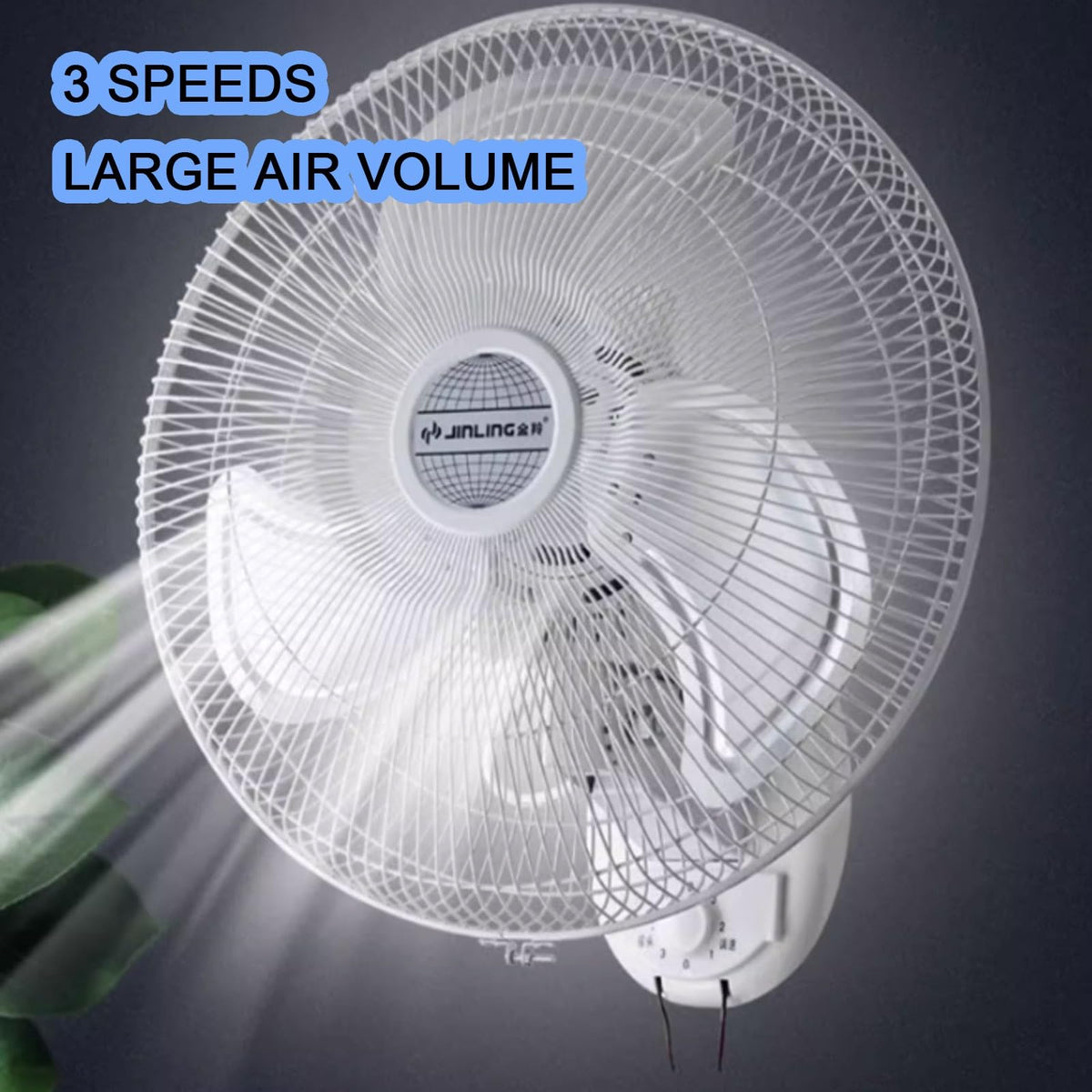 Wall Mount Fan 3 Speeds White 16in Z701333
