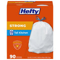 13G Tall Kitchen Trash Bags, White, Unscented, 90ct N512707