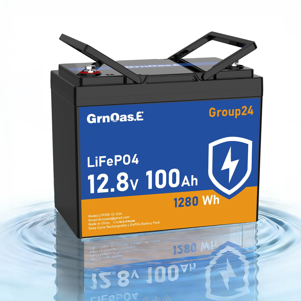 12V 100Ah LiFePO4 Deep Cycle Battery with 100A BMS W41680
