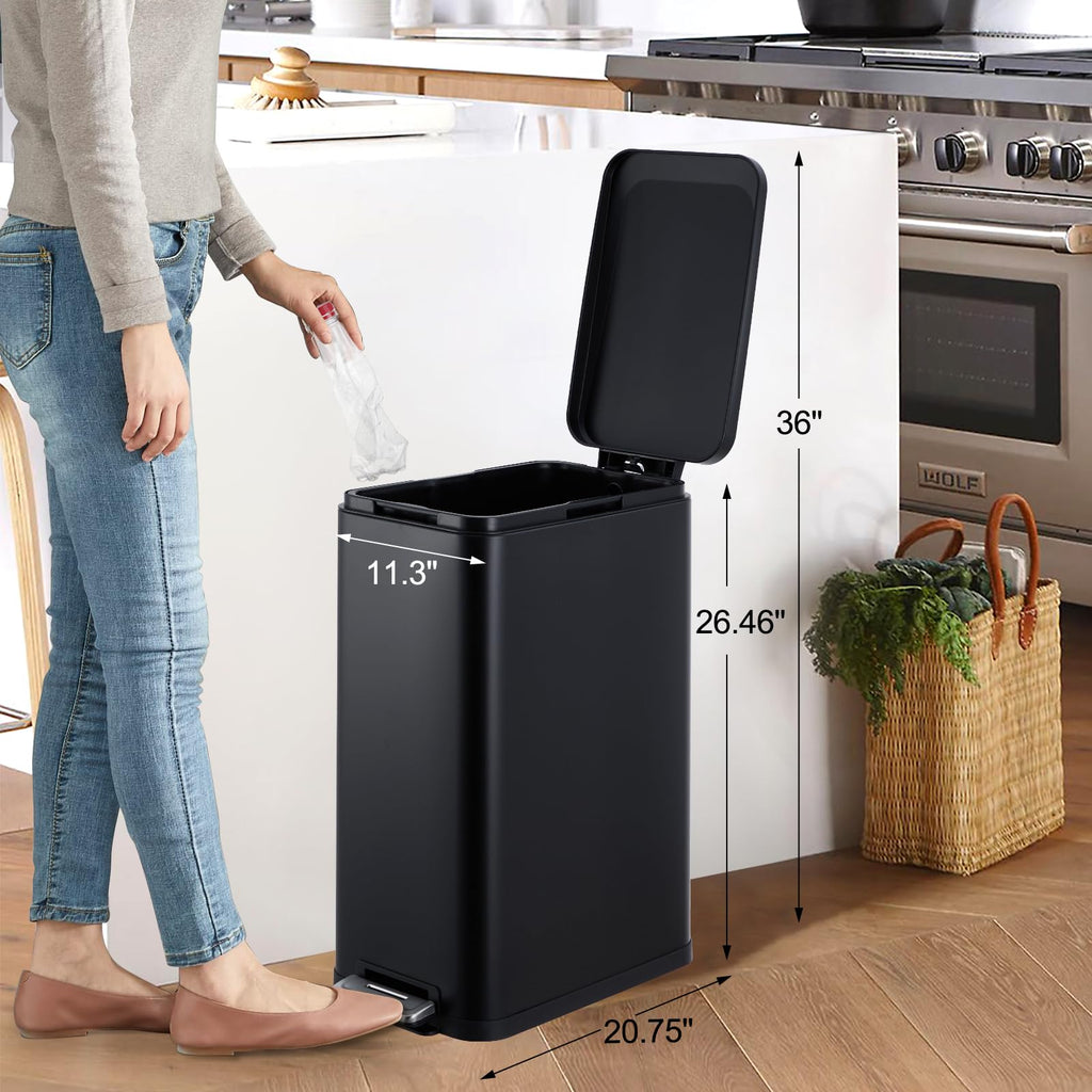 50L Slim Stainless Steel Trash Can with Lid Z4203