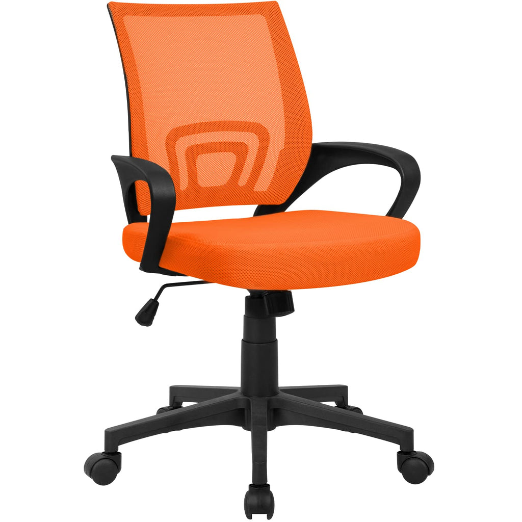 Orange Mesh Ergonomic Office Chair Q48482