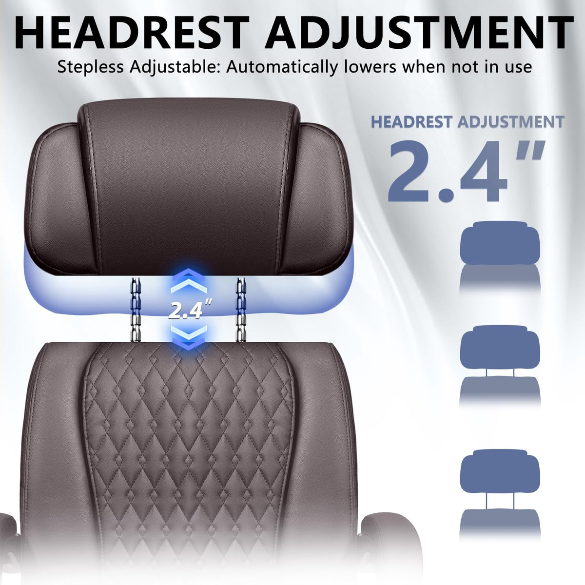 Brown High Back Ergonomic PU Leather Office Chair with Foot-Rest S494
