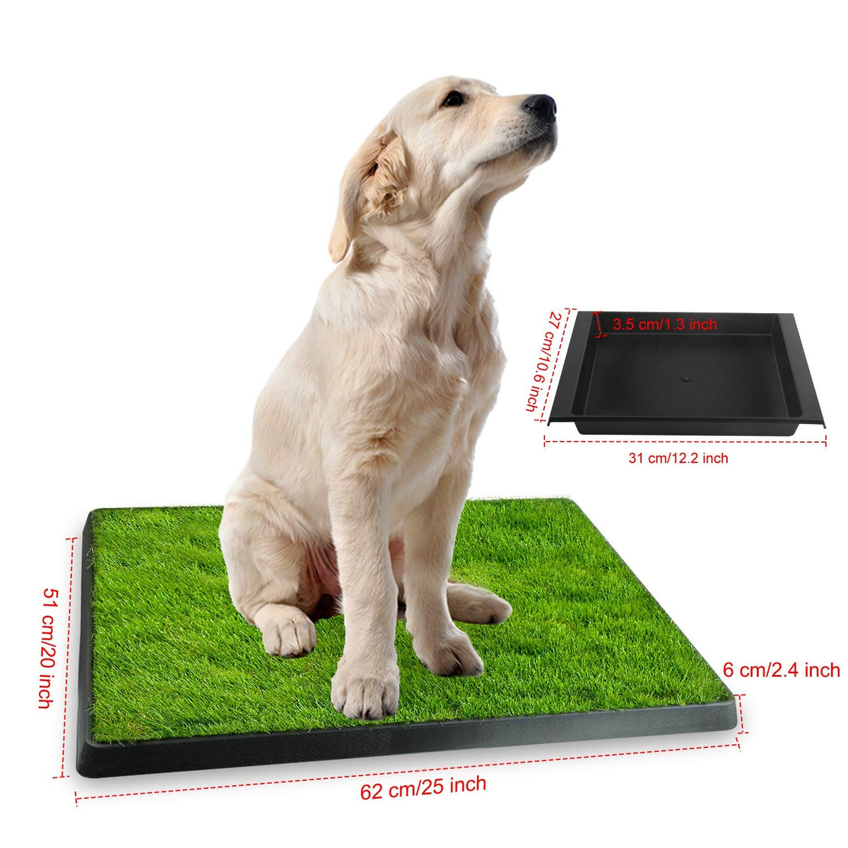 Indoor Dog Toilet with Artificial Grass 25" x 20" V1307