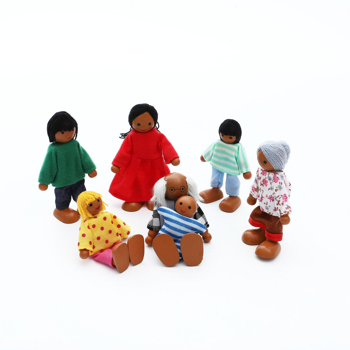 Wooden Dollhouse Family Set 23 Pieces Y7037