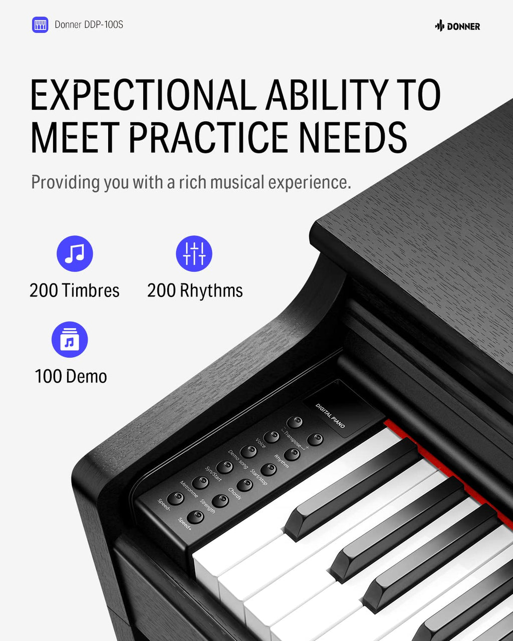 88 Key Weighted Graded Hammer-Action Digital Piano with Bench P967