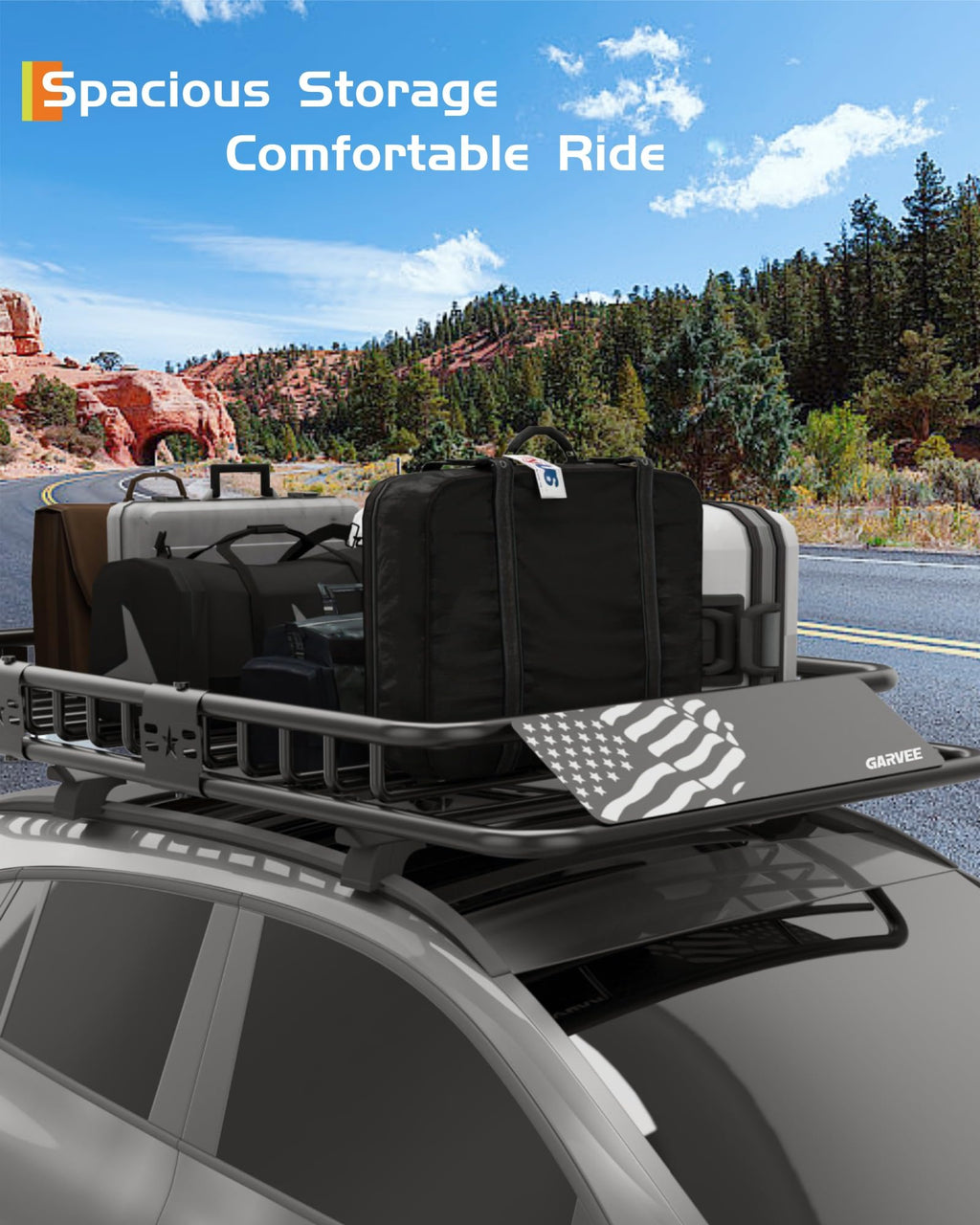 46" x 36" 200 Lbs Capacity Roof Rack Cargo Carrier Basket D40357