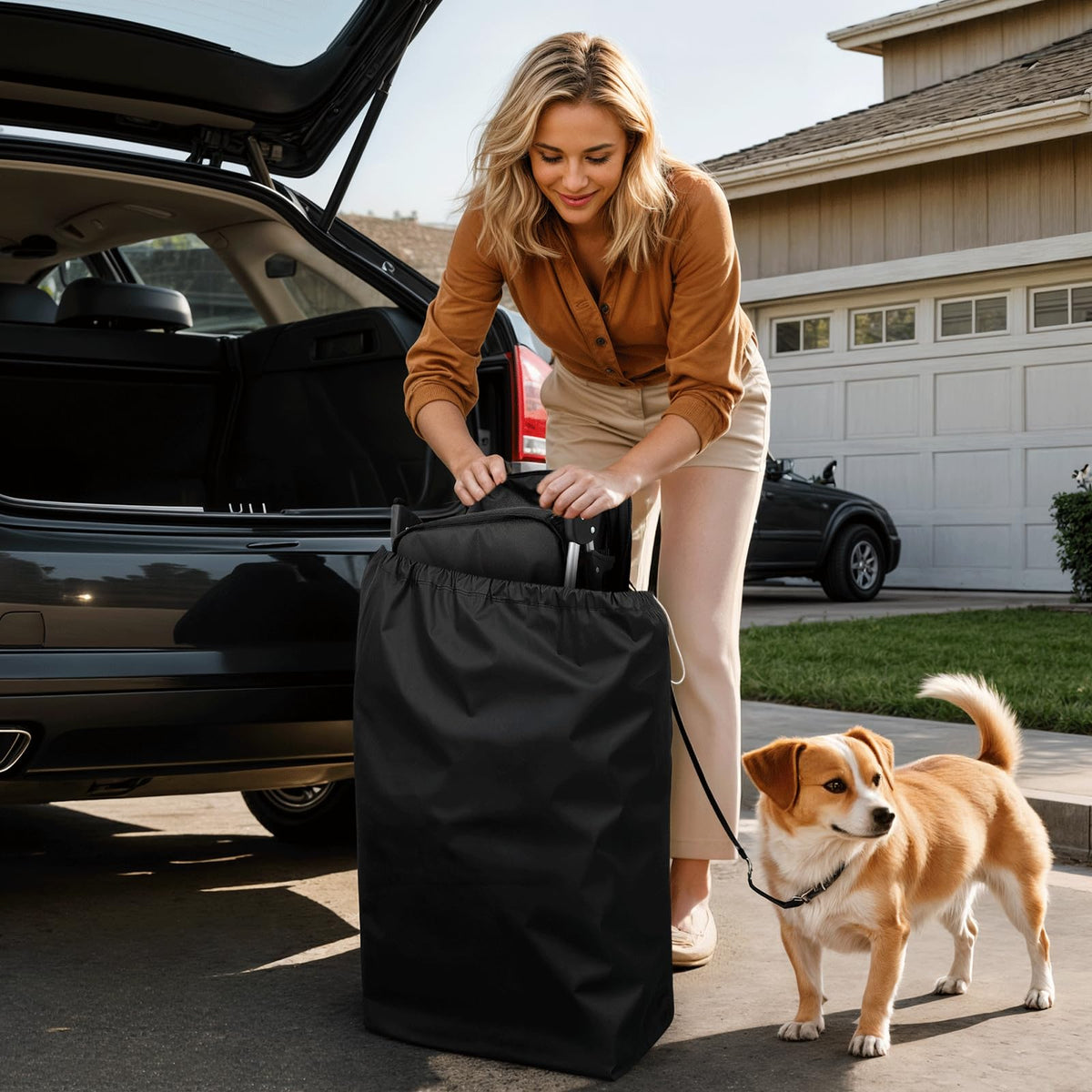 3-Wheel Pet Stroller for Small/Medium Dog Cat, Up to 33lbs, Black A5546