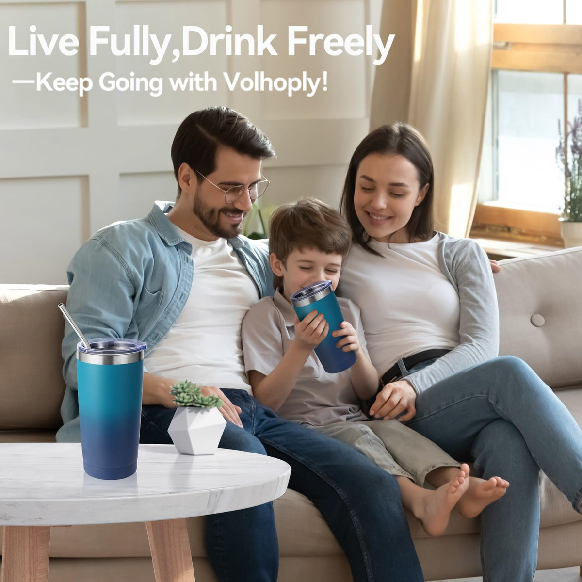 20oz Stainless Steel Insulated Tumbler with Lid and Straw 4 Pack R19537