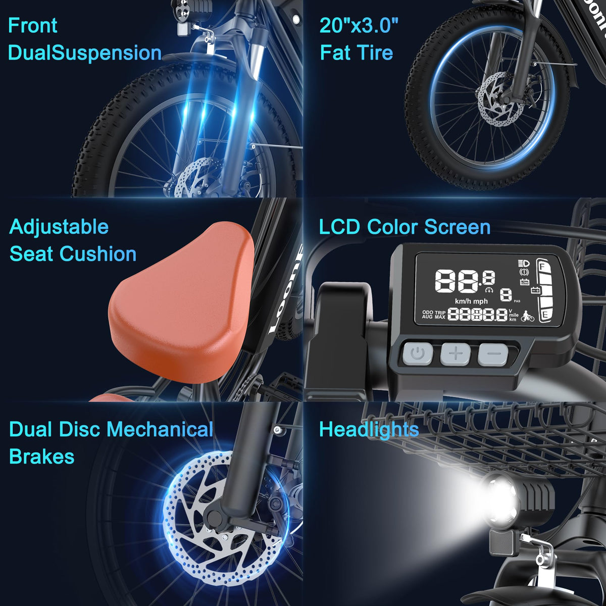 Ebike with Rear Seat & Front Basket B394030