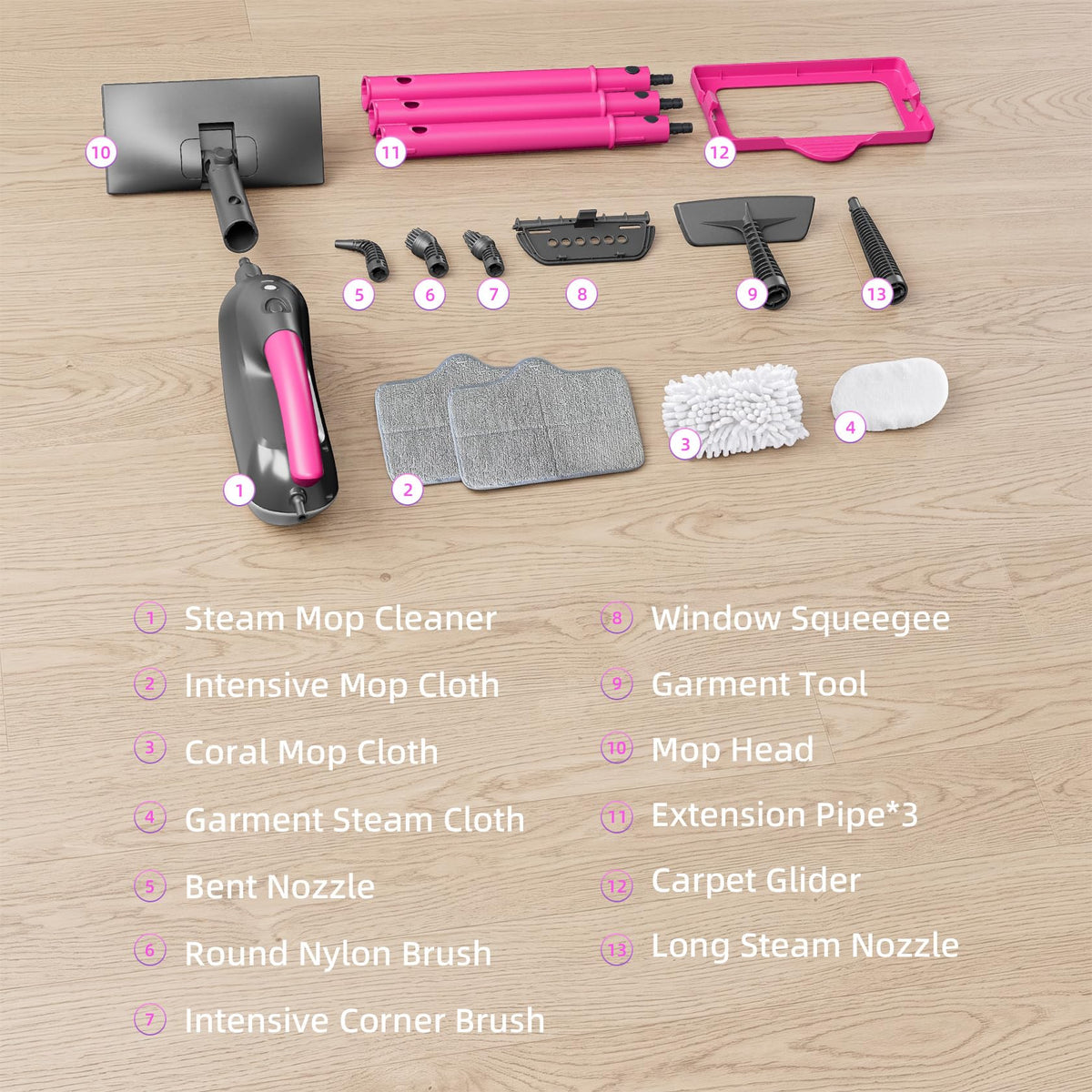 9-in-1 Detachable Handheld Steam Mop V421