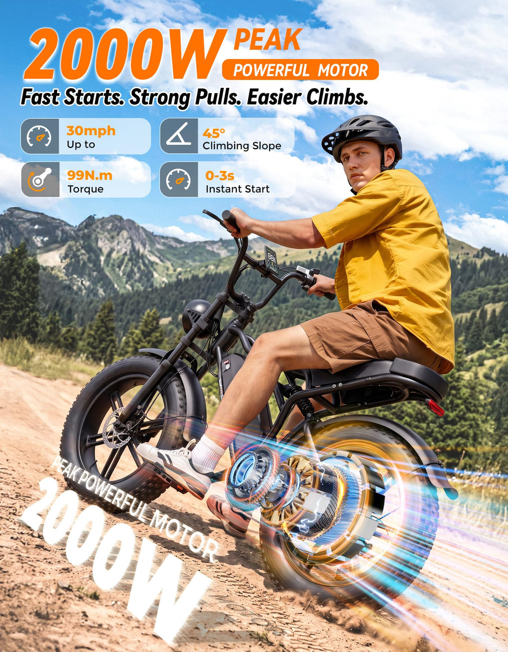 Electric Bike, 2000W Peak, Fat Tire P68738