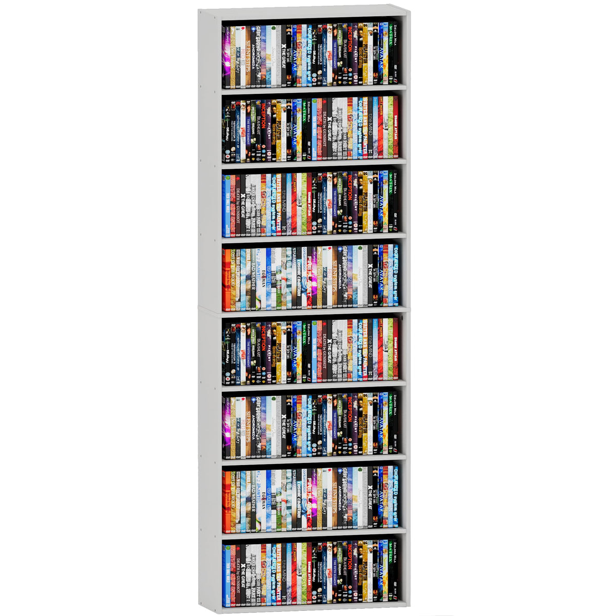 8 Tier White DVD Storage Shelf P593