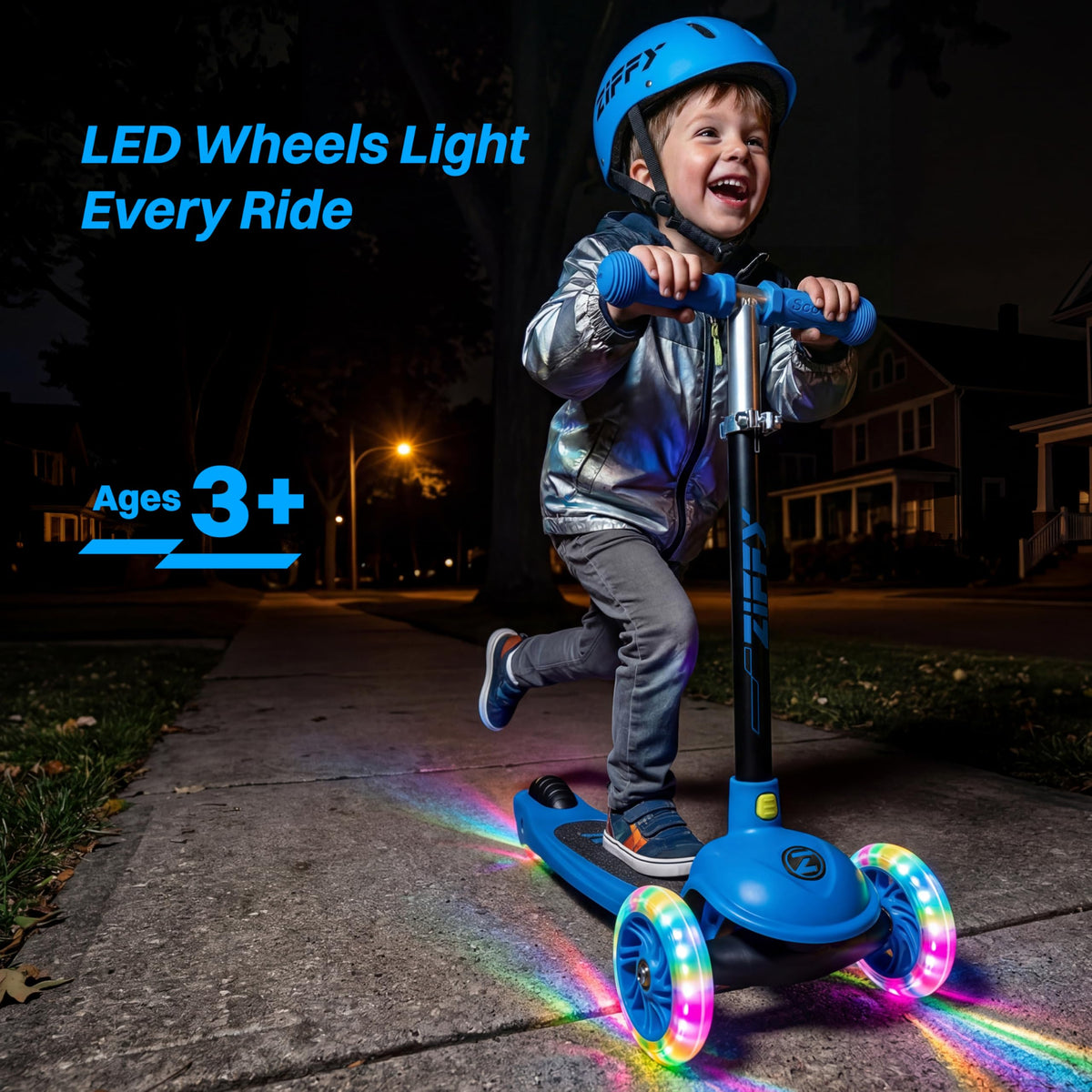 Multicolor 3 Wheel Scooter with LED Light-Up Wheels L321153