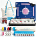 166 Deep Engraved Melamine Mahjong Set with Mat and 4 Racks D828