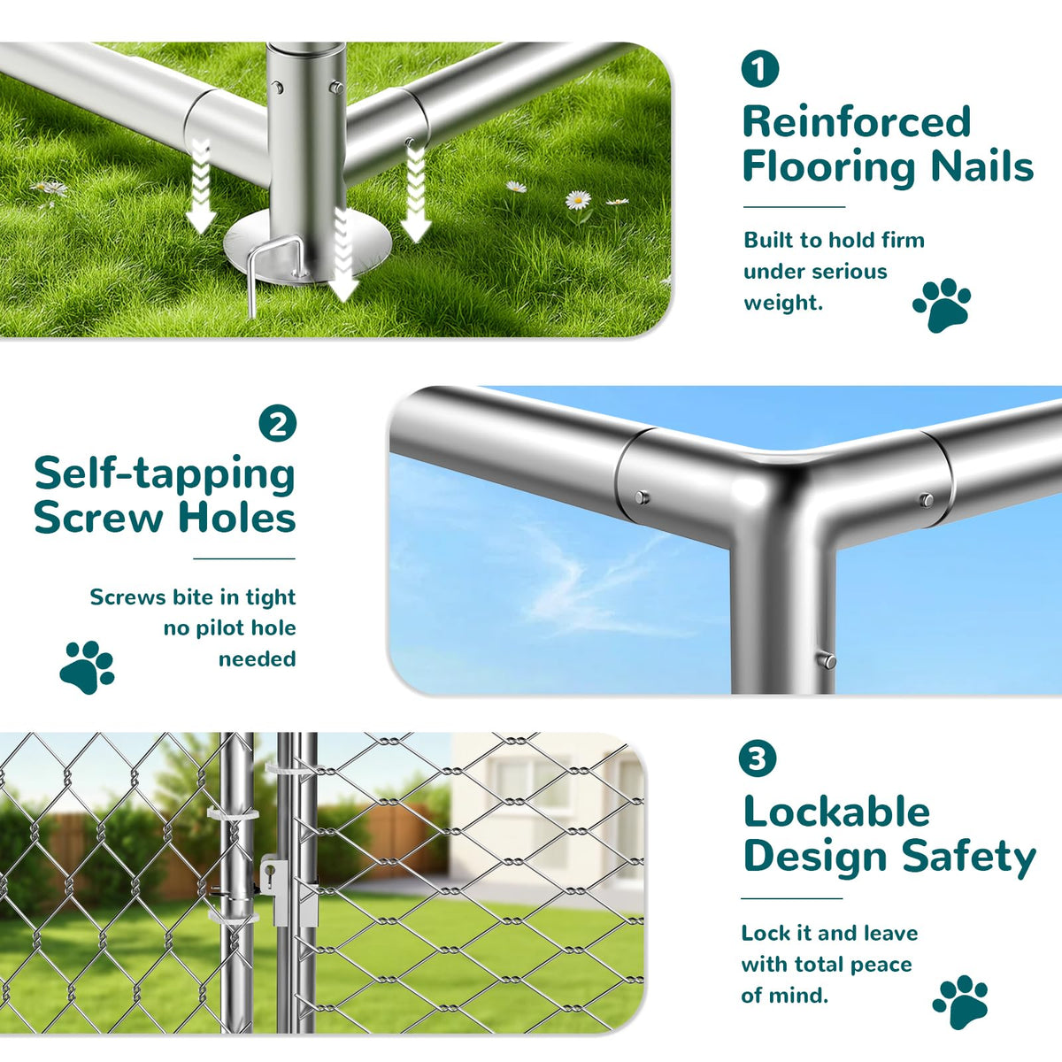 10x10 FT Outdoor Dog Kennel with Roof W794