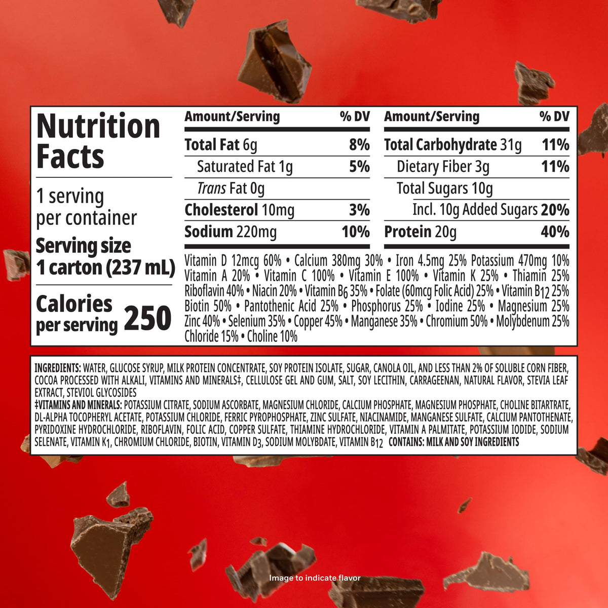 High Protein Nutritional Shake, Chocolate, 24 pk T481