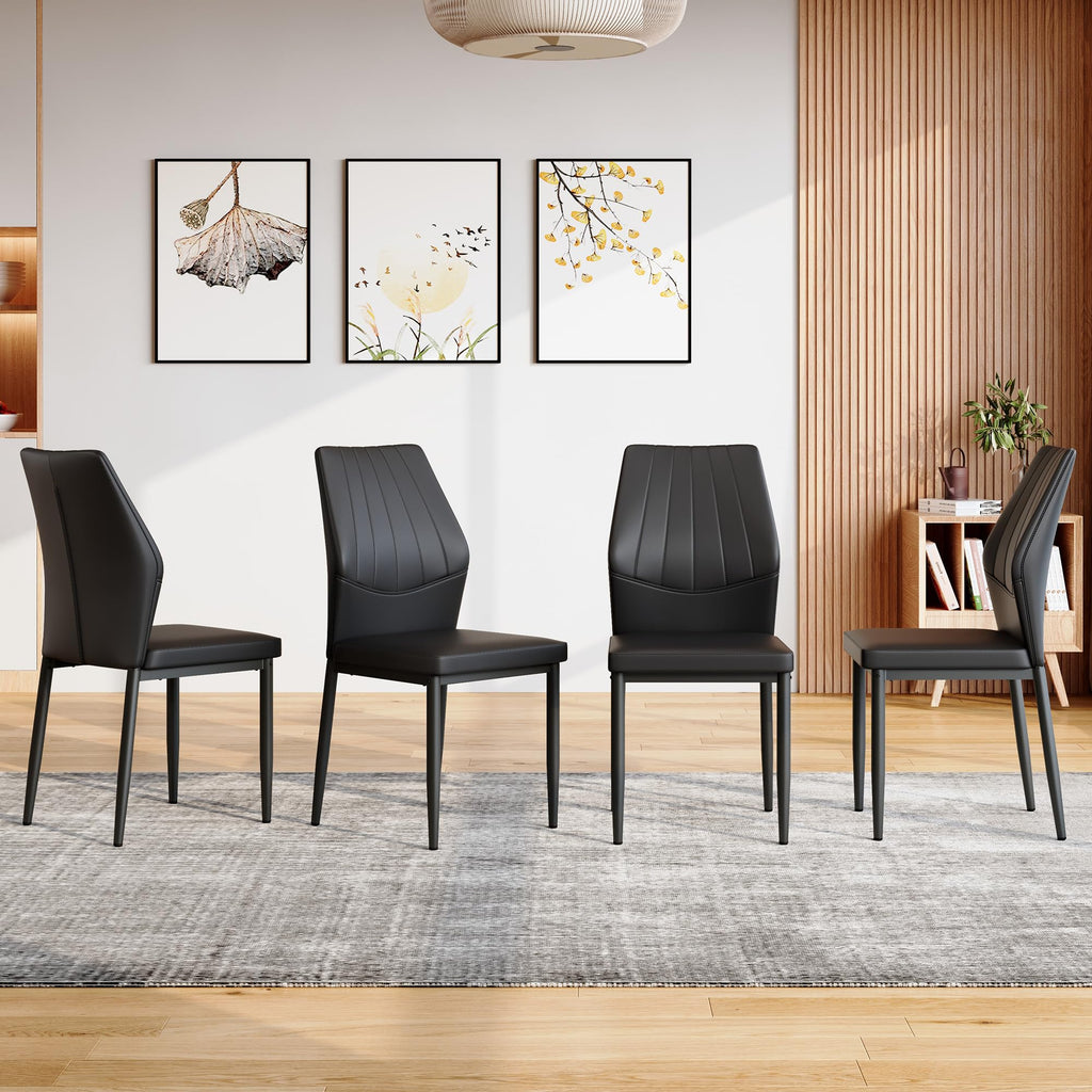 Black PU Leather Dining Chairs Set of 4 Z931444