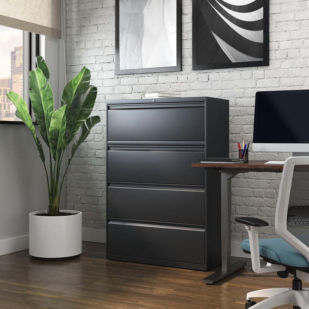 4 Drawer Black Lateral File Cabinet M322