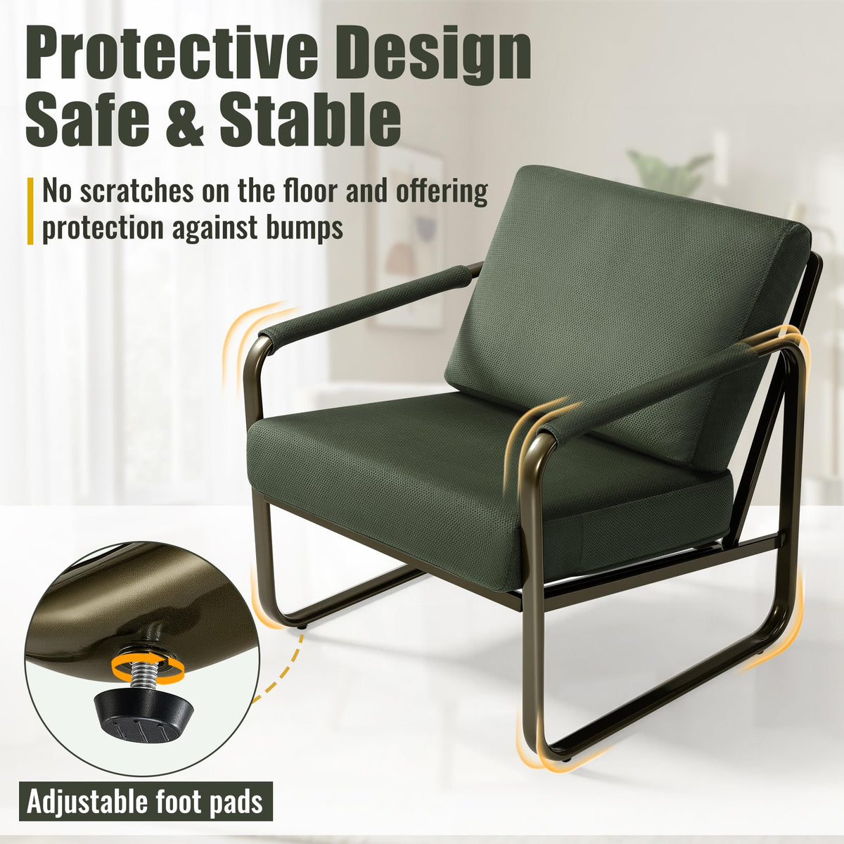 Set of 2 Green Fabric Accent Chair U91919