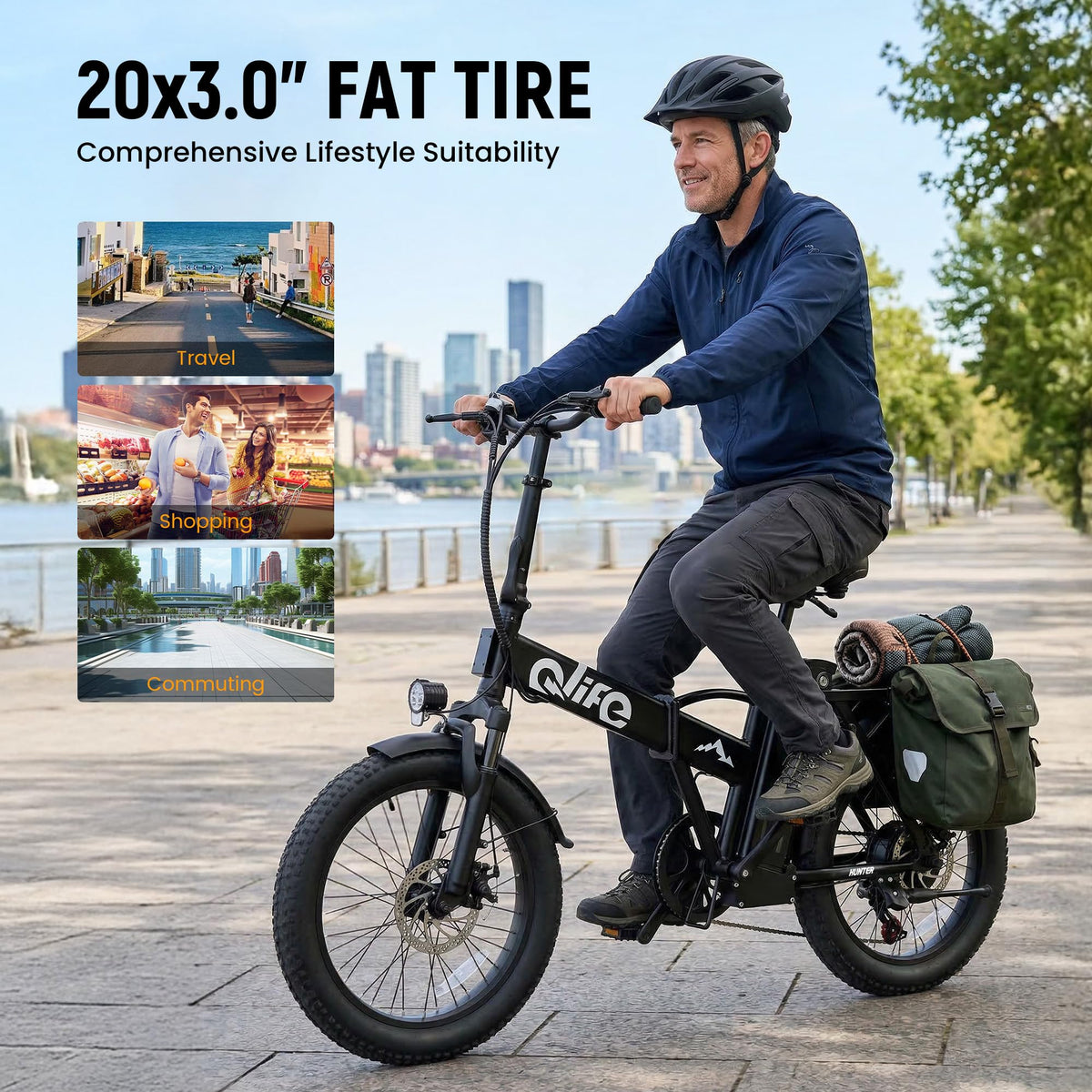 Foldable Electric Bike with 20" Fat Tires L8367
