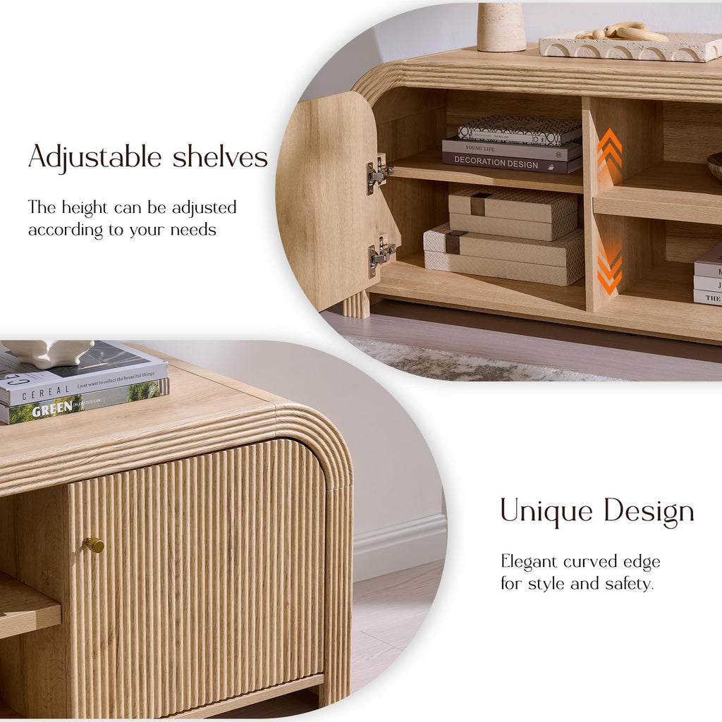 70" Fluted TV Stand with Storage A5684