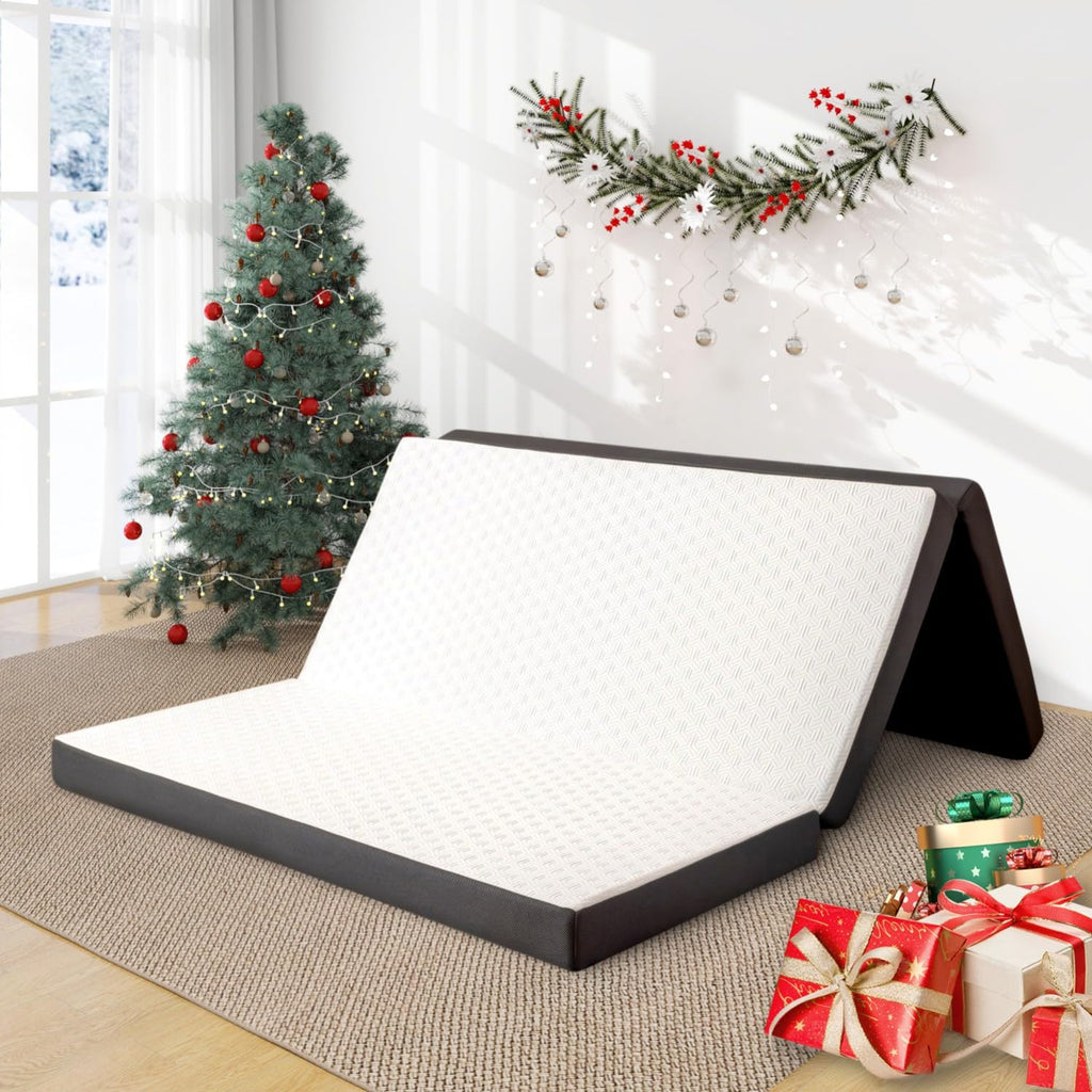 4 Inch Tri Fold Memory Foam Mattress with Washable Cover R64088