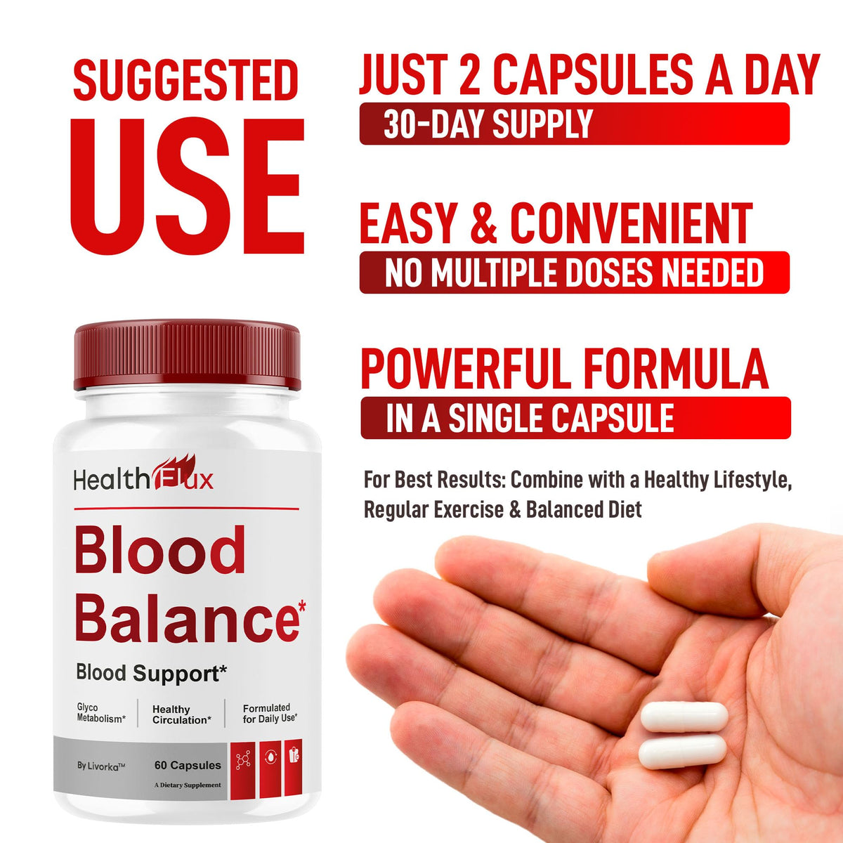 Health Flux Support Supplement Capsules 180 Capsules Q6837
