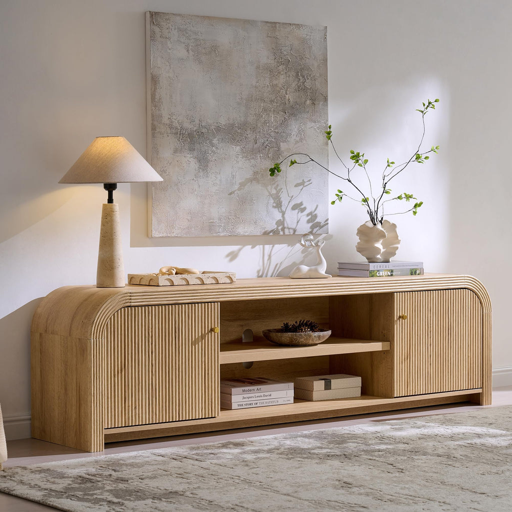 70" Fluted TV Stand with Storage A5684