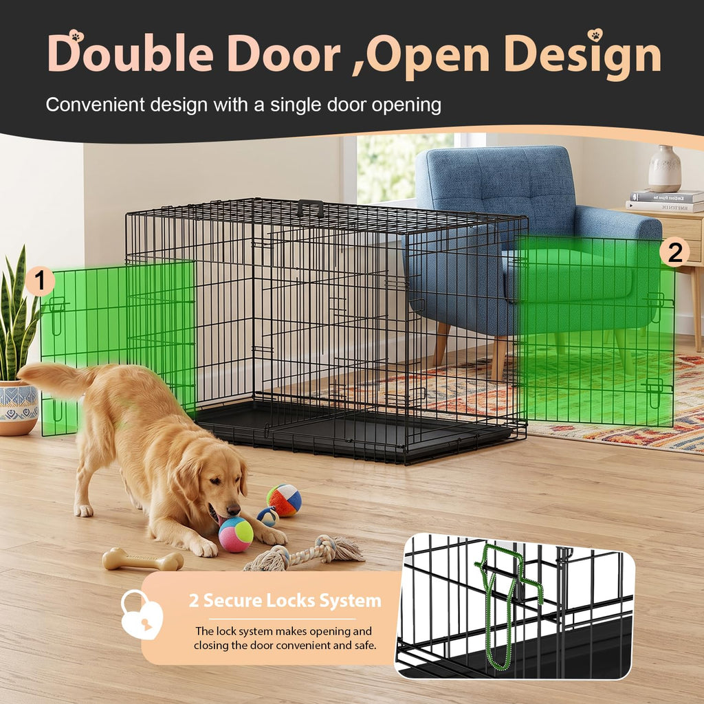 48" Double Door Crate Kennel with Divider R308