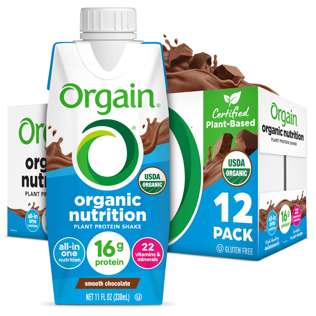 Organic Vegan 16g Protein Shake, Chocolate, 11 oz, 12pk R90866