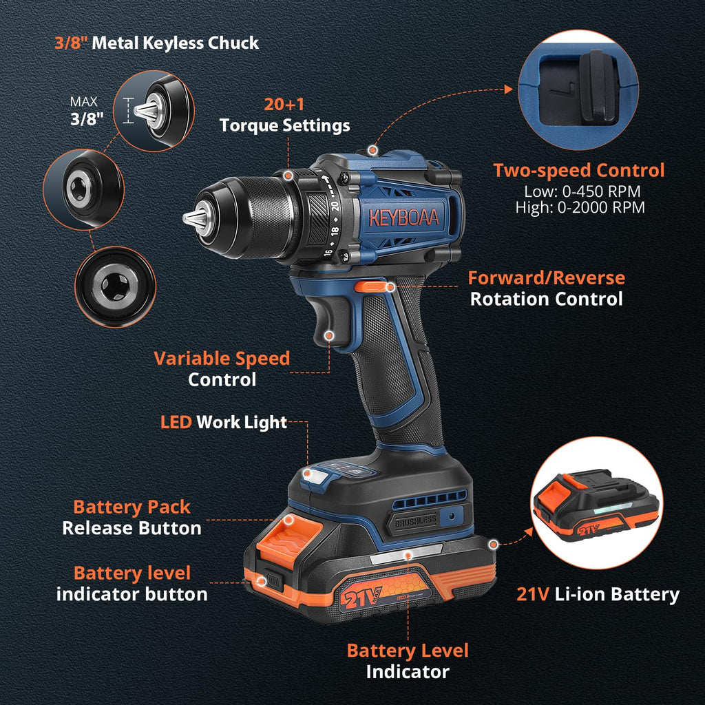 Cordless Drill Set with 2 Batteries K38867