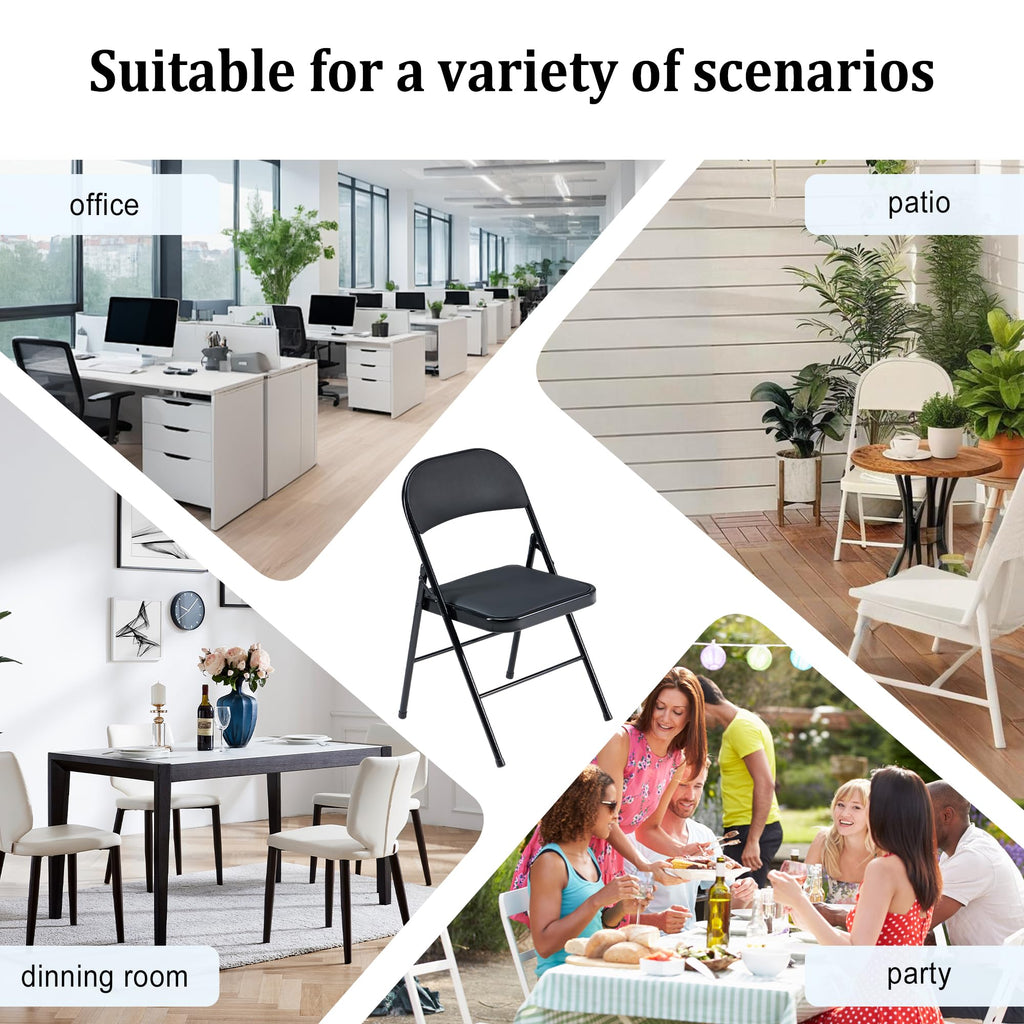 10 Pack Folding Chairs with Cushion E6689