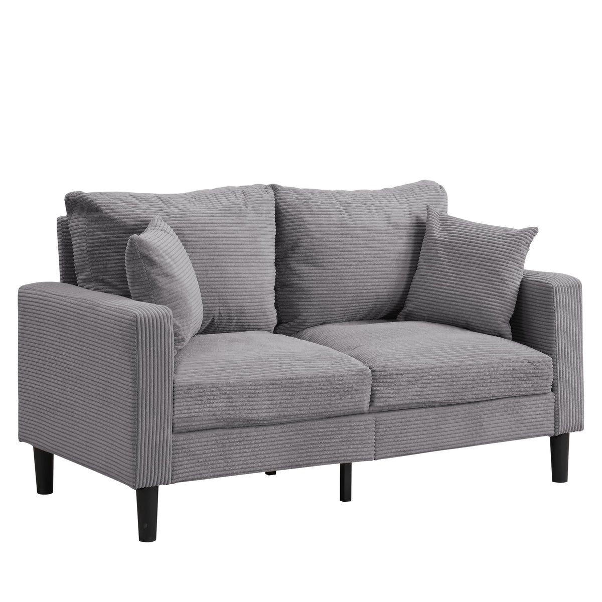 Light Gray Upholstered 2 Seat Loveseat Sofa G480054