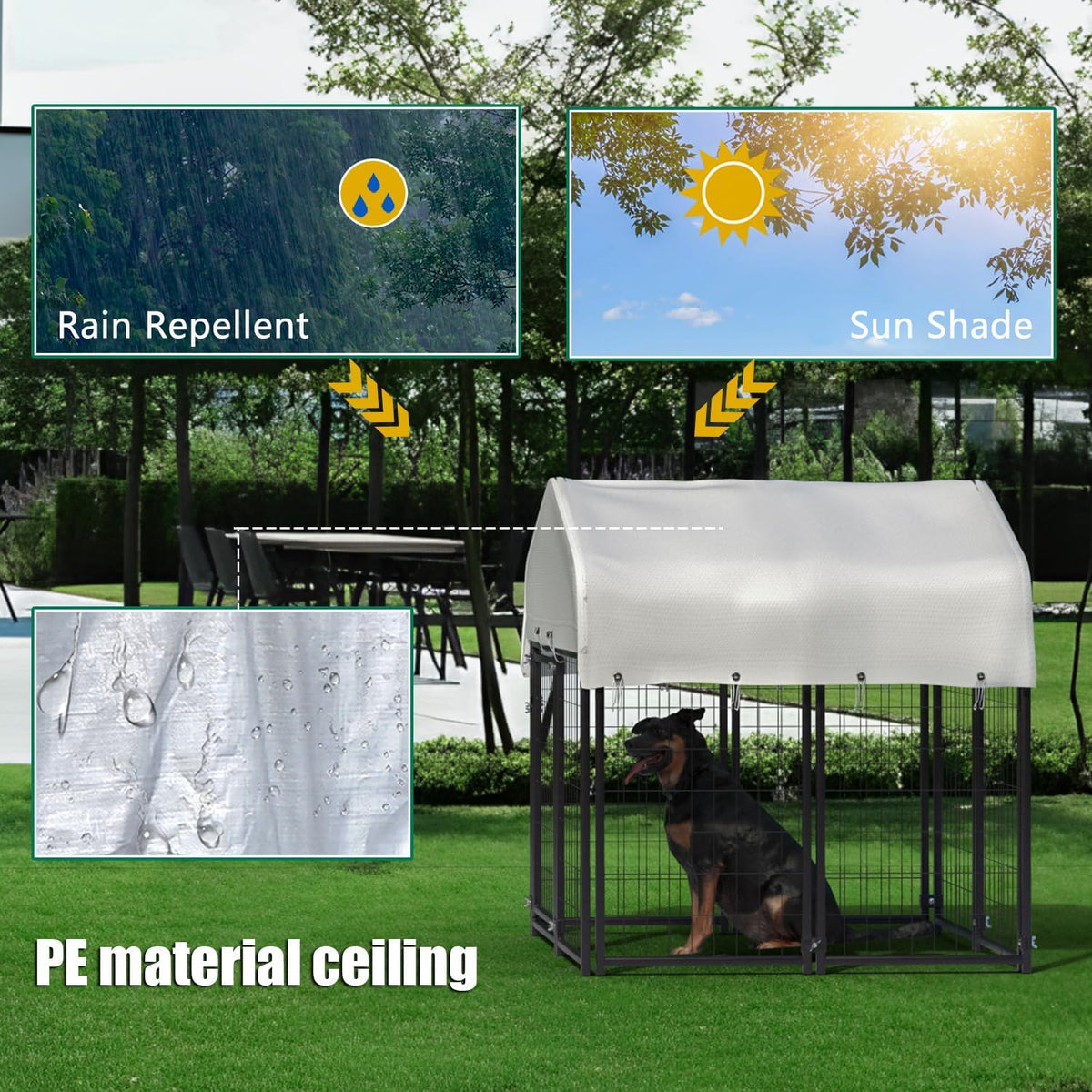 Large Heavy Duty Outdoor Dog Kennel with Roof D43228