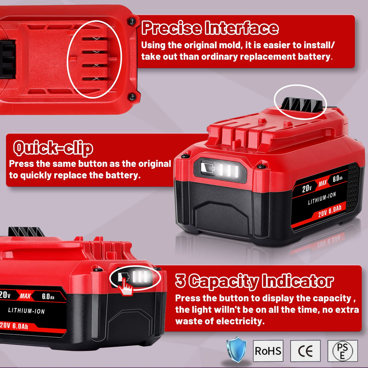 20V Replacement Battery O387593