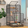 Black Four Layer Metal Cat Cage Dog Crate J43717