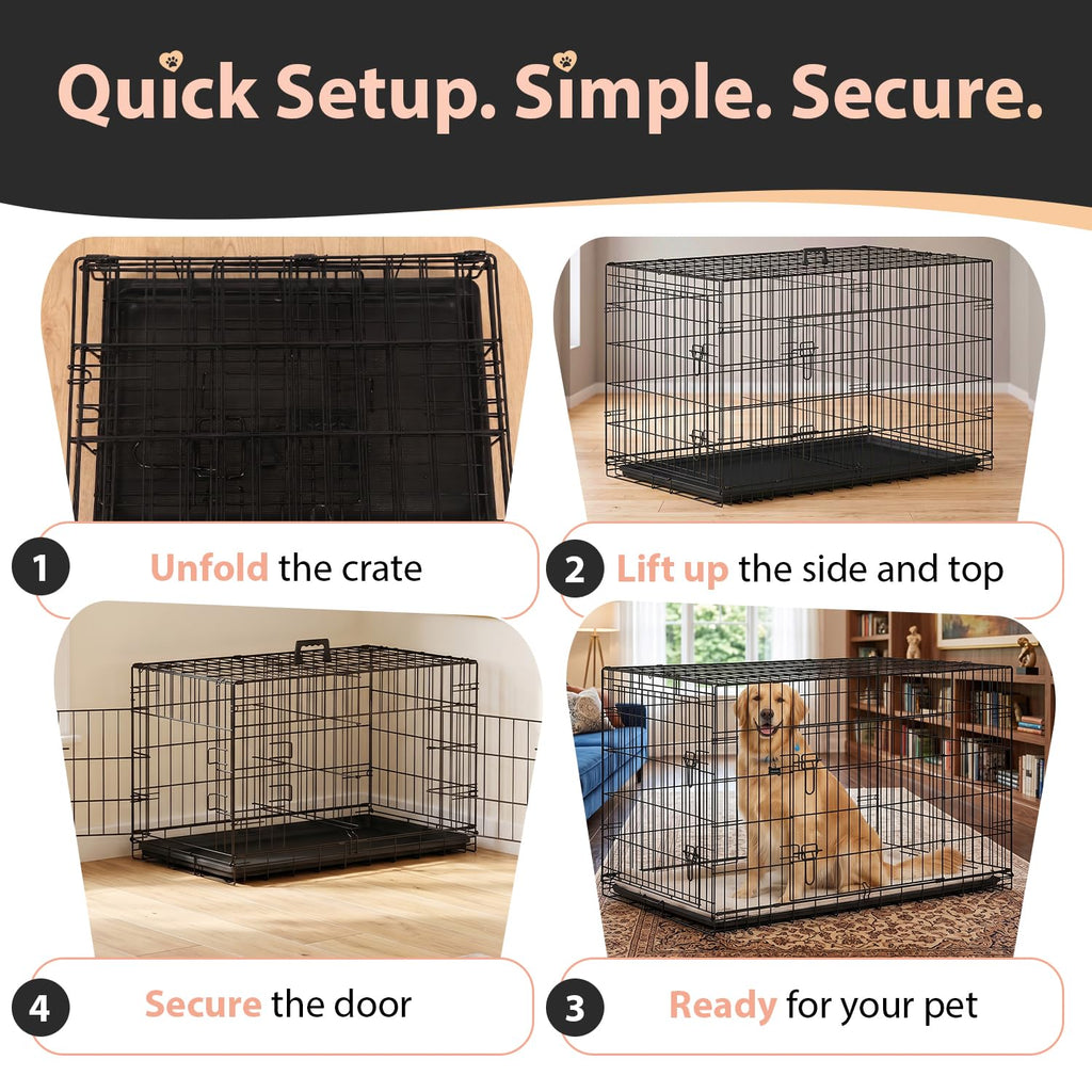 48" Double Door Crate Kennel with Divider R308