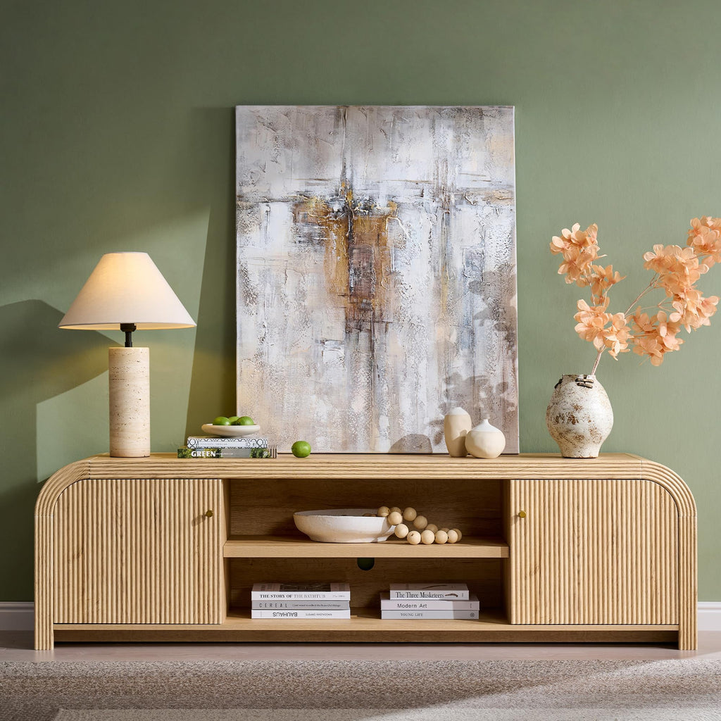 70" Fluted TV Stand with Storage A5684