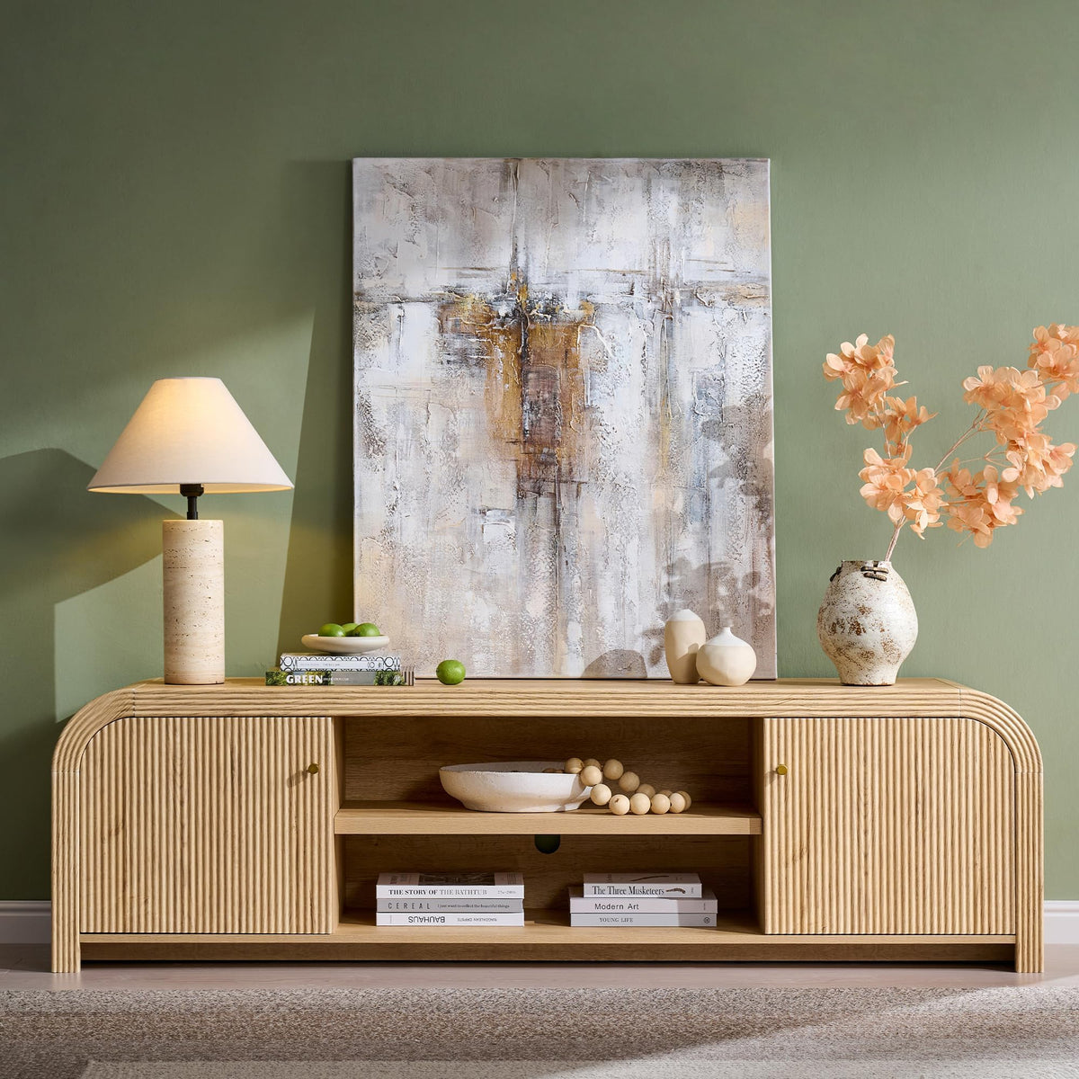 70" Fluted TV Stand with Storage A5684