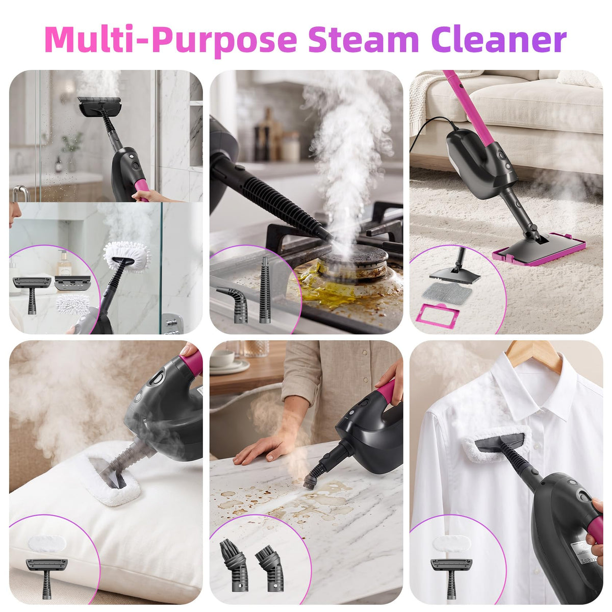 9-in-1 Detachable Handheld Steam Mop V421