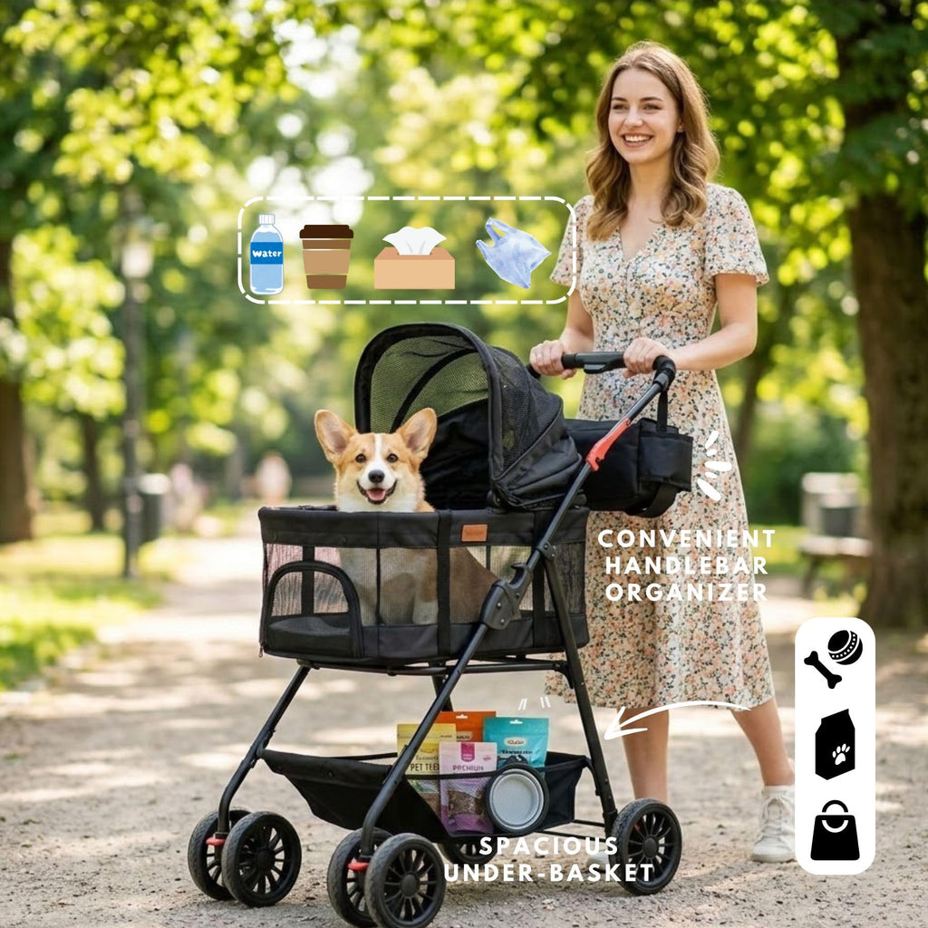 3 in 1 Pet Stroller with Detachable Carrier M7891