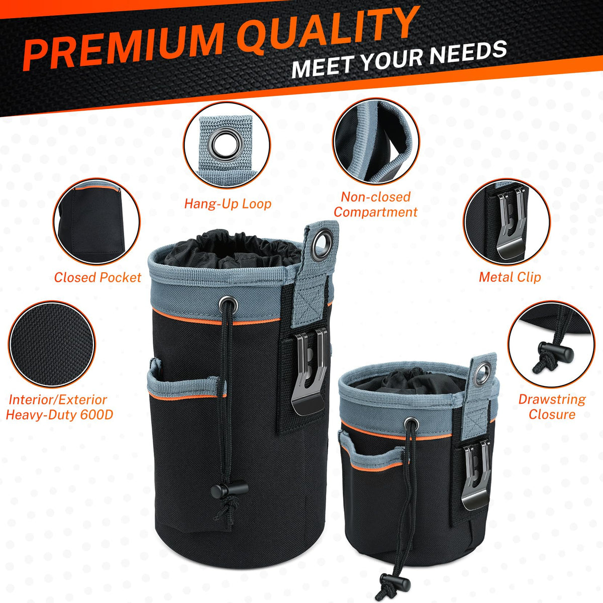 Tool Pouch Multi-Pack 2 Sizes 600D Nylon W408155