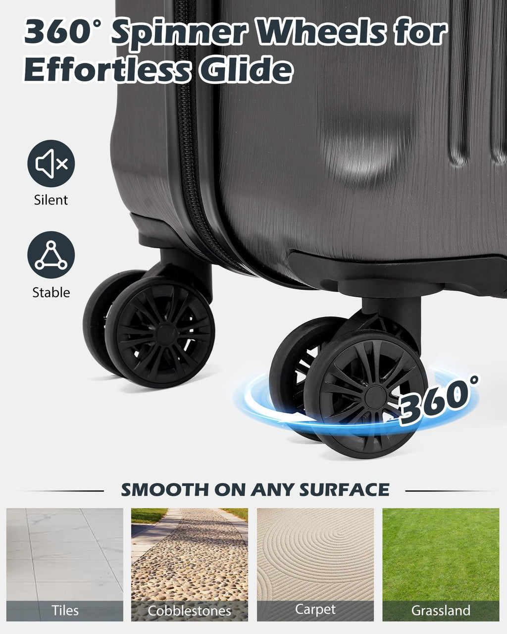 PC+ABS Hardshell Luggage with TSA Lock and Spinner Wheels W91137