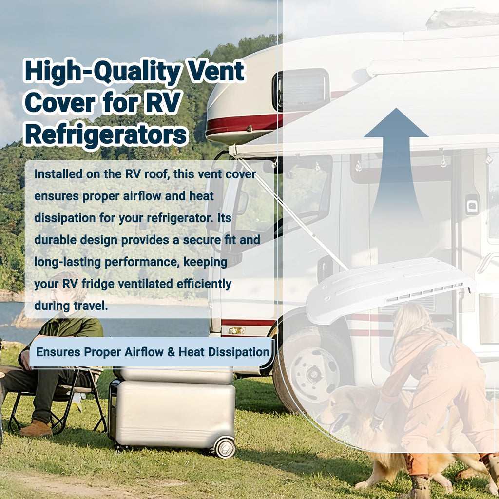 White RV Refrigerator Vent Cover Replacement J910682