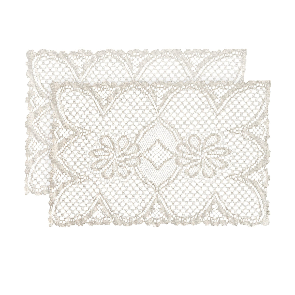 2 Pcs Rectangle Lace Placemats 12x17 Inch B163