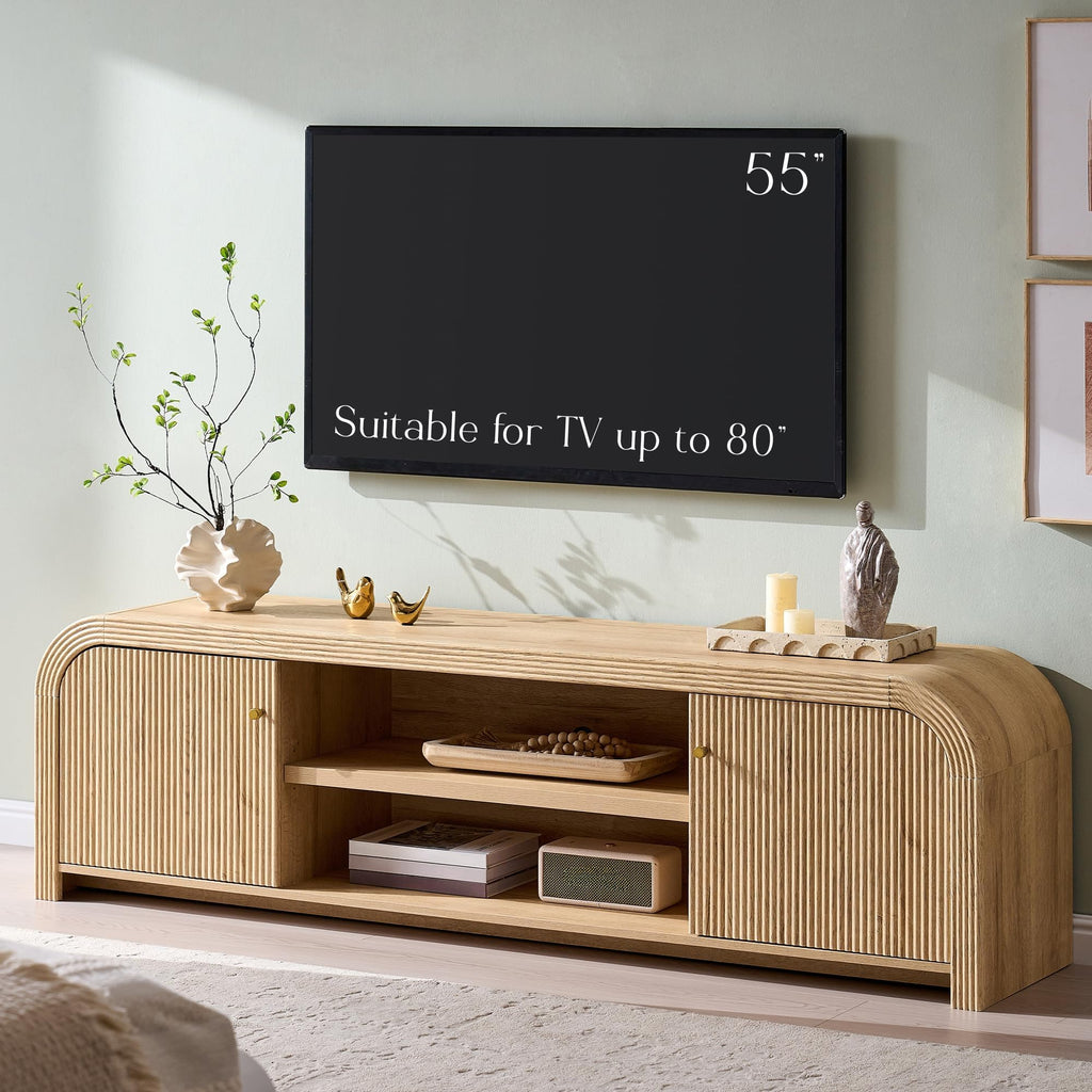 70" Fluted TV Stand with Storage A5684