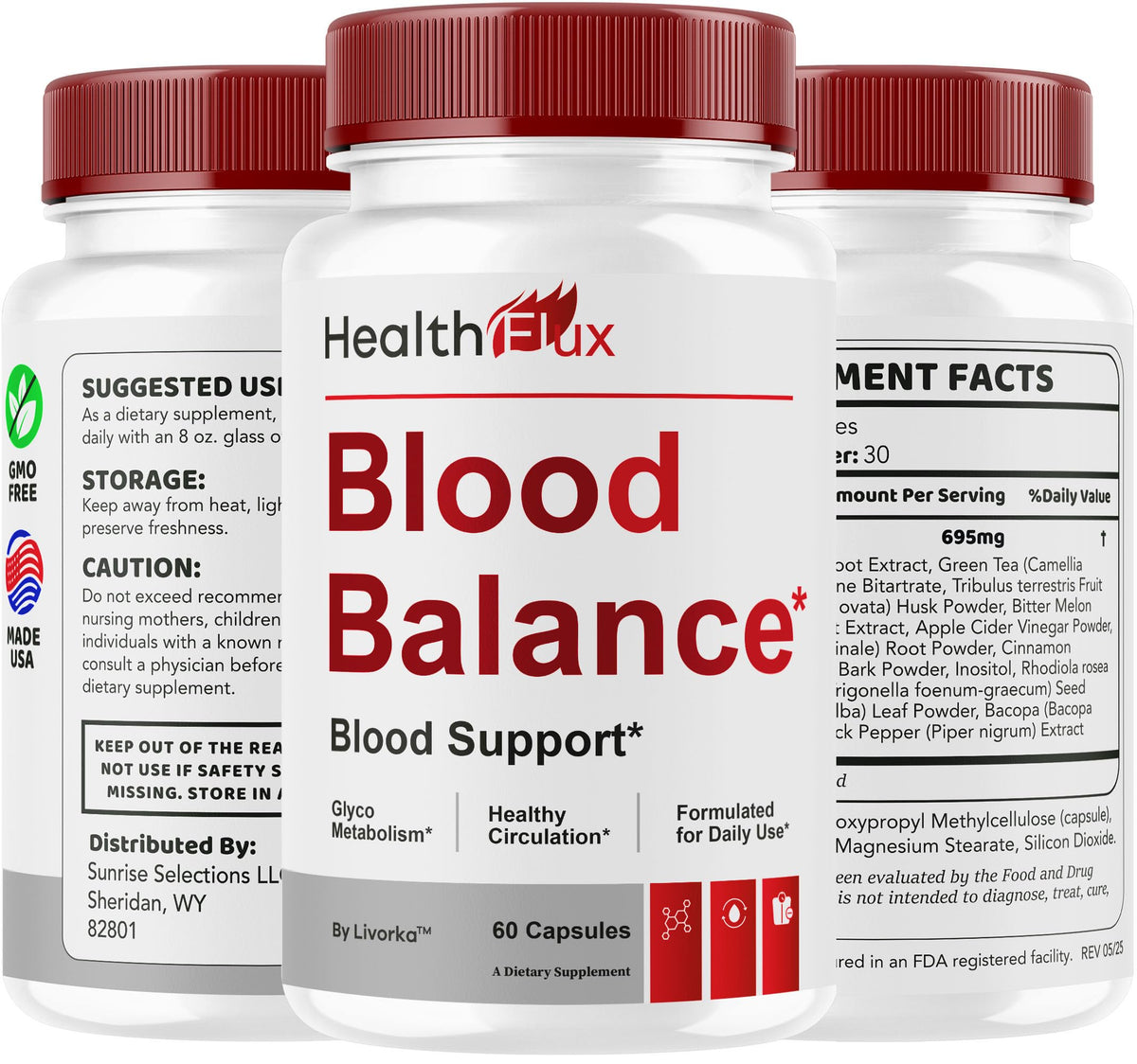 Health Flux Support Supplement Capsules 180 Capsules Q6837