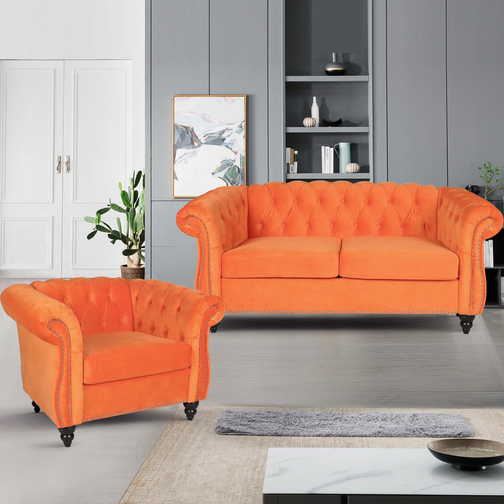 Tufted Velvet 2 Seater Sofa B442050