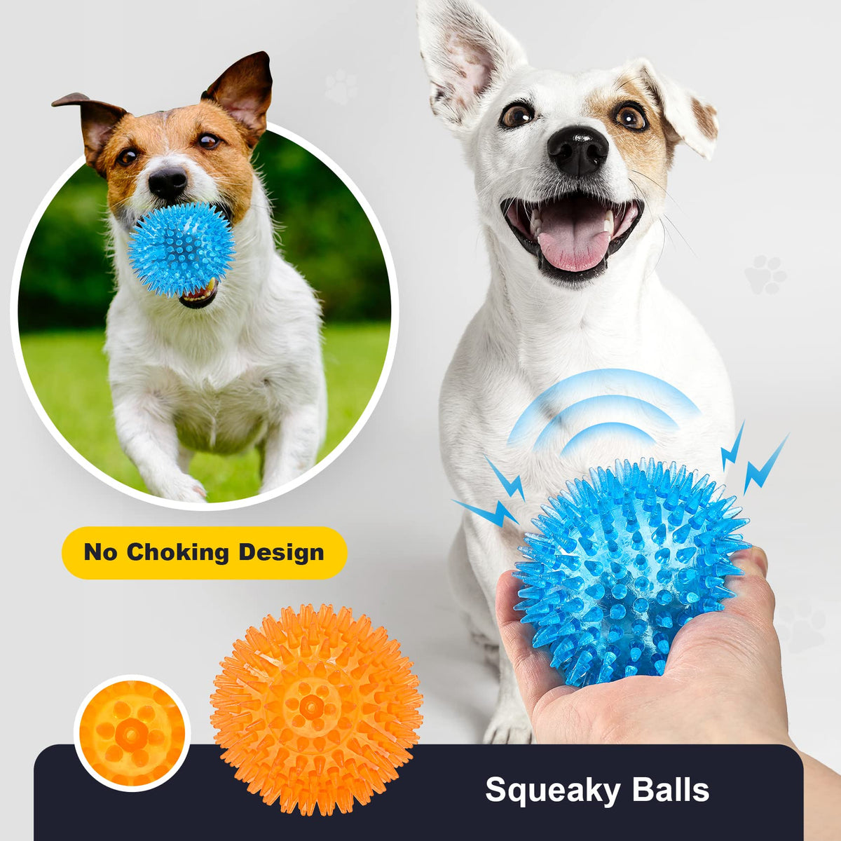 Squeaky Dog Toy Balls BPA Free Non-Toxic T807014